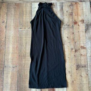 Forever 21 Women's Size XL Black Halter Midi Dress with Slit